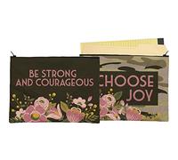 Primitives by Kathy Carpeta con cremallera de doble cara Be Strong and Courageous & Choose Joy, Floral