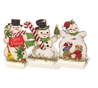 Primitives by Kathy Juego de 3 soportes de Navidad, diseño de muñecos de nieve retro, 3 piezas