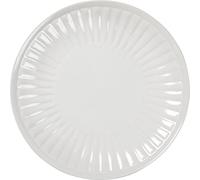 Primitives by Kathy Juego de 4 platos llanos de gres estriados de color crema