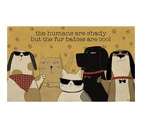Primitives by Kathy The Humans are Shady But The Fur Babies are Cool Interior - Alfombra antideslizante | 34 x 20 pulgadas