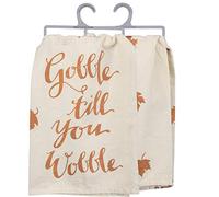 Primitives by Kathy Toalla de Cocina, algodón, Gobble Til You Wobble, 28 x 28 Pulgadas