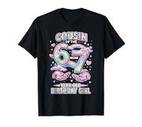 Primo 67 Cumpleaños 7 Años Acuarela Pastel Arco Iris Camiseta