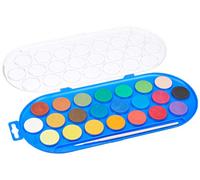 PRIMO - Acuarelas para Niños con 22 Colores para Niños +3 Años Acuarelables Diámetro 30 mm + 1 Pincel + 1 Acuarela Blanca, Kit Paleta para Pintar, Pintura y Manualidades Creativas