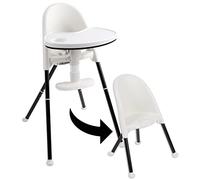 Primo Cozy Tot Deluxe - Silla alta plegable convertible y silla para niños pequeños, color negro, negro/blanco, 14 x 18 x 23.6 pulgadas (paquete de 1)