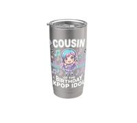 Primo del Cumpleaños Kpop Idol Chibi Girls K pop Theme Vaso térmico de acero inoxidable de doble pared