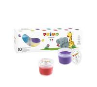 PRIMO Easydò - Pasta da Modellare, Kit Pasta Modellabile Morbida, 10 Panetti 100g x 10 Colori per Bambini 3+Anni, Lunga Durata, Made in Italy, Testata - Set Cartoleria e Lavoretti Creativi per Bambini