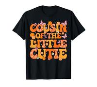 Primo Little Cutie Baby 1er Cumpleaños Groovy Naranja Tema Camiseta