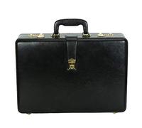 Primo - Maleta de piel auténtica con cerradura de combinación, Negro 3, 18" x 13" x 4"(+2")., Maletines