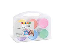 PRIMO- Maletín de Colores para Niños +2Años Primera Infancia, Témperas para Pintar con Dedos 100g 6 Colores Témpera Pintura Papelería Manualidades Dermatológicamente Testada Vuelta al Cole MadeinItaly