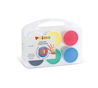 PRIMO- Maletín de Colores para Niños +2Años Primera Infancia, Témperas para Pintar con Dedos 100g 6 Colores Témpera Pintura Papelería Manualidades Dermatológicamente Testada Vuelta al Cole MadeinItaly