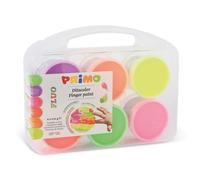 PRIMO- Maletín de Colores para Niños +2Años Primera Infancia, Témperas para Pintar con Dedos 100g 6 Colores Témpera Pintura Papelería Manualidades Dermatológicamente Testada Vuelta al Cole MadeinItaly