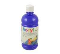 PRIMO Morocolor Acryl, 1 Frasco de 500 ml de Color Acrílico Fino, Azul Ultramar, Efecto Cubriente y Luminoso, equipado con Tapón Dosificador