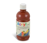 PRIMO Morocolor Acryl, 1 Frasco de 500 ml de Color Acrílico Fino, Siena Tostado, Efecto Cubriente y Luminoso, equipado con Tapón Dosificador