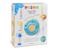 PRIMO - Pegamento Transparente de Colores Slime para Niños, 2 Colas Colores Metalizados 240ml + Dosificador + Activador 240ml, Maletín de Papelería Manualidades Découpage, Vuelta al Cole Made in Italy