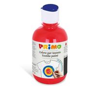 PRIMO - Permanente Textilfarben in 300 ml-Flasche, Leuchtende und Abdeckende Acrylfarben für Kinder ab 4 Jahren und Erwachsene, Malerei für Stoffe, Ideal für T-Shirts, Taschen, Jeans, Schuhe und Mehr