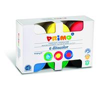PRIMO - Témperas para Niños +2Años Primera Infancia, Témperas para Pintar con Dedos 50g 6 Colores Témpera Pintura Papelería Manualidades Dermatológicamente Testada Vuelta al Cole Made in Italy