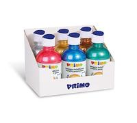 PRIMO - Témperas para Niños +3 Años, Colores para Niños de 300 ml con Dosificador, Colores a Témpera para Pintar Papel, Tela y Vidrio, Pintura Papelería, Manualidades para Vuelta al Cole Made in Italy