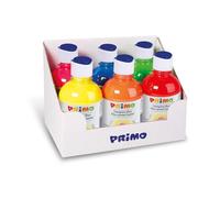 PRIMO - Témperas para Niños +3 Años, Colores para Niños de 300 ml con Dosificador, Colores a Témpera para Pintar Papel, Tela y Vidrio, Pintura Papelería, Manualidades para Vuelta al Cole Made in Italy