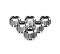 PrimoChill 1/2in. Rigid RevolverSX Series Fitting - Silver Nickel - 6 Pack