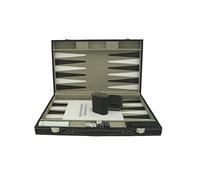 PrimoGames Attaché Case Backgammon Game - Juego de Backgammon en Polipiel Noble con Funda Interior de Fieltro Fino - 48 x 38 cm - In ubiletes de Dados