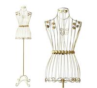 PrimoLiving maniquí de modista de Metal Bella Donna en Look Dorado - maniquí de época - Ideal como maniquí de señora o Perchero - P-00229