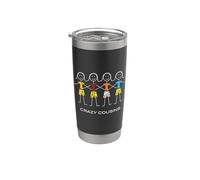 Primos locos divertidos para mujer, niñas cuatro primos Vaso térmico de acero inoxidable de doble pared