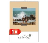 PRIMUS PRINT 1 calendario fotográfico neutral para personalizar el año - Calendario de manualidades, pegar fotos, A4, regalo personal, fondo pastel (diseño pastel, juego de 1)