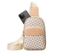 PRIMUZ Bolsos de cuero para mujer, bolso de hombro pequeño para mujer, suave, con dos bolsillos con cremallera para la escuela, compras, viajes y trabajo