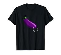 Prince Albert Berenjena Emoticons LGBT+ Camiseta gráfica económica, Hombre, Negro, S