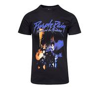 Prince Camiseta Oficial de Manga Corta Purple Rain en Negro