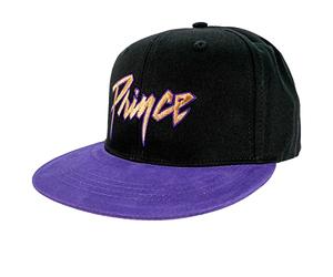 Prince Gorra Logo Dorado y Símbolo, Negro, Talla única