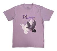Prince T Shirt Purple Rain Doves Distressed Logo Nuevo Oficial Unisex Purple, Violeta, XL