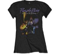 Prince - T-Shirt # S Black Femmina # Purple Rain