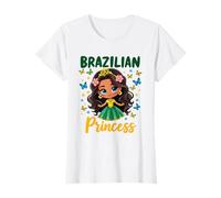 Princesa Brasileña Linda Chica con Mariposas Brasil Garota Camiseta