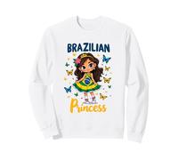 Princesa Brasileña Linda Chica con Mariposas Brasil Garota Sudadera