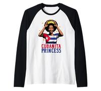 Princesa Cubanita Herencia Hispana Niña Cubana Historia Camiseta Manga Raglan