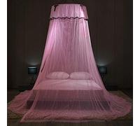 Princesa Cúpula Mosquitera Mosquitera Fantasía Casas de cama de doble cama con arco, tienda de campaña para colgar para camas individuales a king Ideal para dormitorio decorativo-Rosa