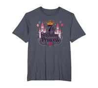 Princesa de 7º cumpleaños: celebración del Castillo Real Camiseta, Hombre Tallas Grandes, Azul Jaspeado, 3X Alto