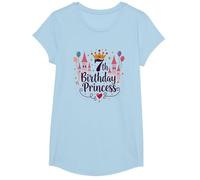 Princesa de 7º cumpleaños: celebración del Castillo Real Camiseta, Niñas, Azul Bebé, Pequeña