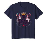 Princesa de 7º cumpleaños: celebración del Castillo Real Camiseta, Niños, Azul Marino, 3 años