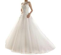 Princesa de Bodas Novia Femenina Larga Bo Leisi, SEVENYXX, Blanco, 38