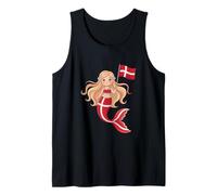Princesa de Cuento de Hadas de Sirena danesa, Bonita Bandera de Dinamarca Camiseta sin Mangas