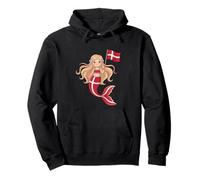 Princesa de Cuento de Hadas de Sirena danesa, Bonita Bandera de Dinamarca Sudadera con Capucha
