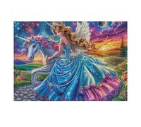 Princesa de Falda Azul en el Cielo Estrellado Puzzles 300 Piezas Juguete Educativo 3D Cosmos Haze Radiance Rompecabezas Familiar para Toda La Familia Entretenimiento Creativo Decorativo 300 PCS