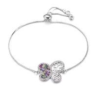 Princesa de lujo cúbico zirconia mariposa encanto cadena deslizante cristal señoras boda joyería