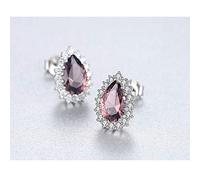 Princesa Diana William Kate Peridoto natural Zafiro Esmeralda Marrón claro Pendientes de piedras preciosas Plata de ley 925 Pendientes Joyas para mujeres-Lightbrown-One size