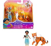 Mattel Disney Princess Minis Jasmín y Rajah Muñeca pequeña con tigre de juguete, +3 años (HLW83)