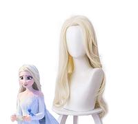 Princesa Elsa Ice Snow Queen Long Wavy Blonde Loose Wave Cosplay Halloween Carnaval Pelo sintético + Peluca gratis ZL-001