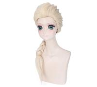 Princesa Elsa peluca larga trenza Cosplay disfraz mujer pelucas de fiesta de pelo sintético resistente al calor
