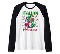 Princesa Italiana Chica Dab Vestido Bandera Cultura Niños Camiseta Manga Raglan